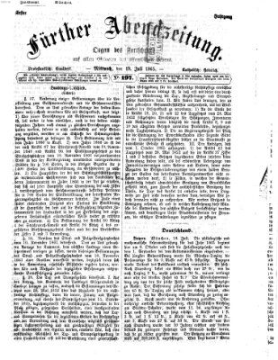 Fürther Abendzeitung Mittwoch 19. Juli 1865