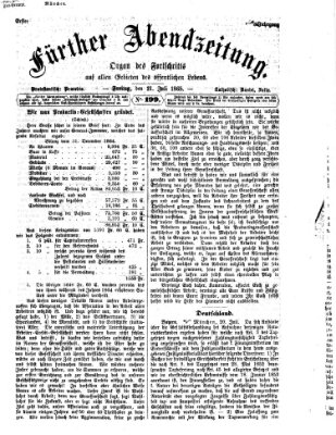 Fürther Abendzeitung Freitag 21. Juli 1865