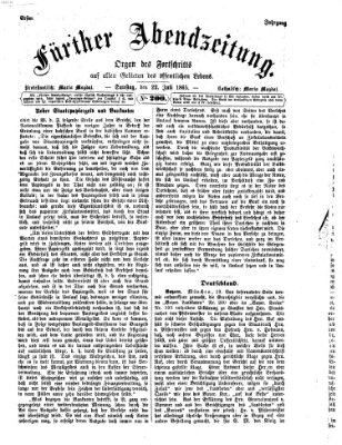 Fürther Abendzeitung Samstag 22. Juli 1865