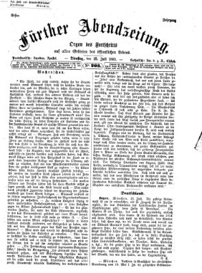 Fürther Abendzeitung Dienstag 25. Juli 1865