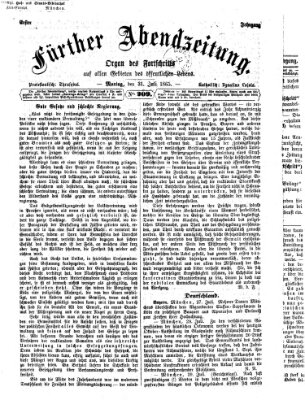 Fürther Abendzeitung Montag 31. Juli 1865