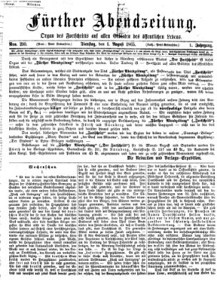 Fürther Abendzeitung Dienstag 1. August 1865