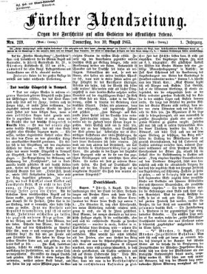 Fürther Abendzeitung Donnerstag 10. August 1865