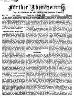 Fürther Abendzeitung Freitag 11. August 1865