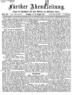 Fürther Abendzeitung Dienstag 15. August 1865