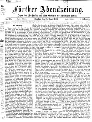 Fürther Abendzeitung Samstag 19. August 1865