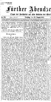 Fürther Abendzeitung Dienstag 29. August 1865