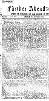 Fürther Abendzeitung Mittwoch 30. August 1865