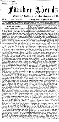 Fürther Abendzeitung Freitag 1. September 1865