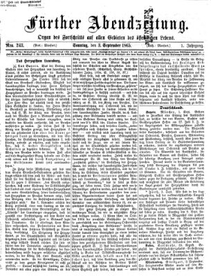 Fürther Abendzeitung Sonntag 3. September 1865