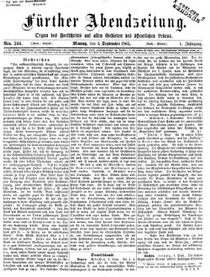 Fürther Abendzeitung Montag 4. September 1865