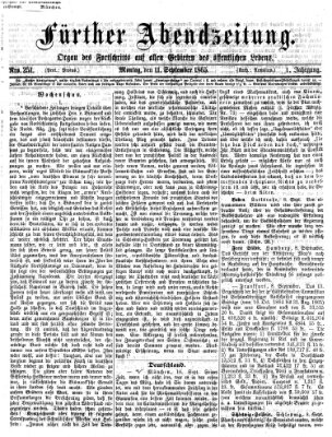 Fürther Abendzeitung Montag 11. September 1865