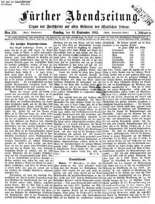 Fürther Abendzeitung Samstag 16. September 1865