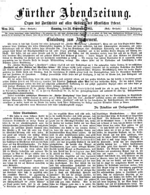 Fürther Abendzeitung Sonntag 24. September 1865