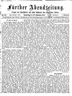 Fürther Abendzeitung Donnerstag 28. September 1865