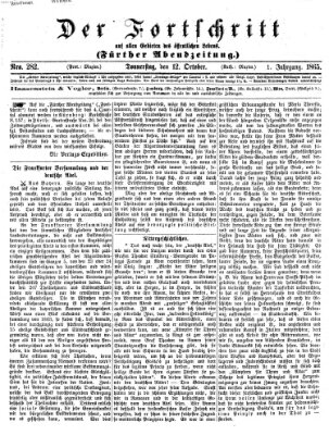 Der Fortschritt auf allen Gebieten des öffentlichen Lebens Donnerstag 12. Oktober 1865