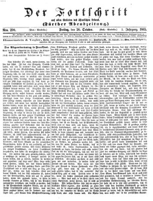 Der Fortschritt auf allen Gebieten des öffentlichen Lebens Freitag 20. Oktober 1865