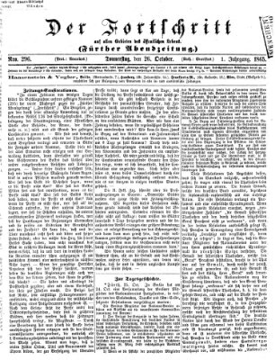 Der Fortschritt auf allen Gebieten des öffentlichen Lebens Donnerstag 26. Oktober 1865