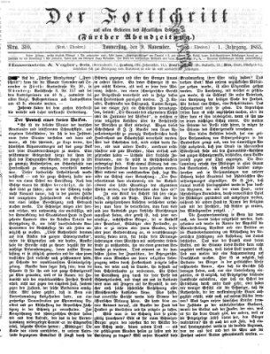 Der Fortschritt auf allen Gebieten des öffentlichen Lebens Donnerstag 9. November 1865
