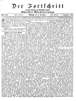 Der Fortschritt auf allen Gebieten des öffentlichen Lebens Montag 4. Dezember 1865