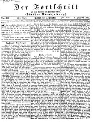 Der Fortschritt auf allen Gebieten des öffentlichen Lebens Dienstag 5. Dezember 1865