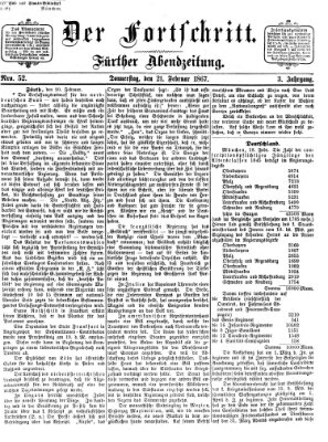 Der Fortschritt (Der Fortschritt auf allen Gebieten des öffentlichen Lebens) Donnerstag 21. Februar 1867