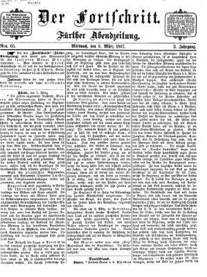 Der Fortschritt (Der Fortschritt auf allen Gebieten des öffentlichen Lebens) Mittwoch 6. März 1867