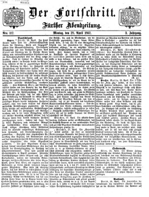 Der Fortschritt (Der Fortschritt auf allen Gebieten des öffentlichen Lebens) Montag 29. April 1867