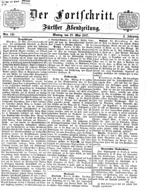 Der Fortschritt (Der Fortschritt auf allen Gebieten des öffentlichen Lebens) Montag 27. Mai 1867