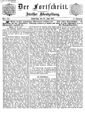 Der Fortschritt (Der Fortschritt auf allen Gebieten des öffentlichen Lebens) Donnerstag 27. Juni 1867