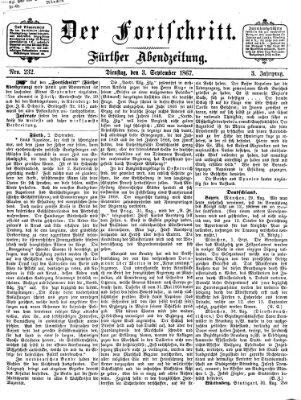 Der Fortschritt (Der Fortschritt auf allen Gebieten des öffentlichen Lebens) Dienstag 3. September 1867