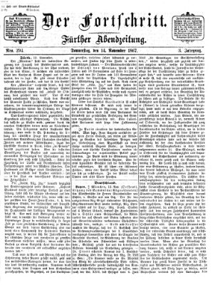 Der Fortschritt (Der Fortschritt auf allen Gebieten des öffentlichen Lebens) Donnerstag 14. November 1867