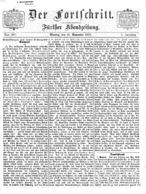 Der Fortschritt (Der Fortschritt auf allen Gebieten des öffentlichen Lebens) Montag 18. November 1867