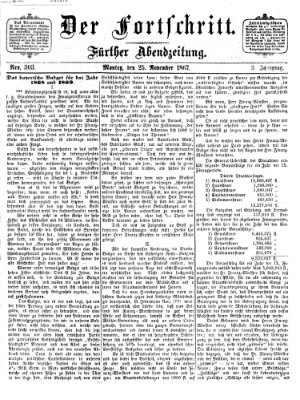 Der Fortschritt (Der Fortschritt auf allen Gebieten des öffentlichen Lebens) Montag 25. November 1867