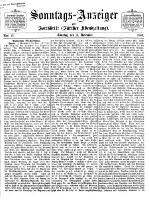 Der Fortschritt (Der Fortschritt auf allen Gebieten des öffentlichen Lebens) Sonntag 17. November 1867