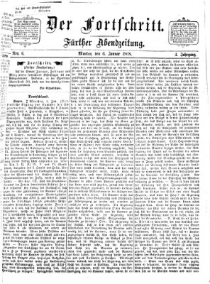 Der Fortschritt (Der Fortschritt auf allen Gebieten des öffentlichen Lebens) Montag 6. Januar 1868