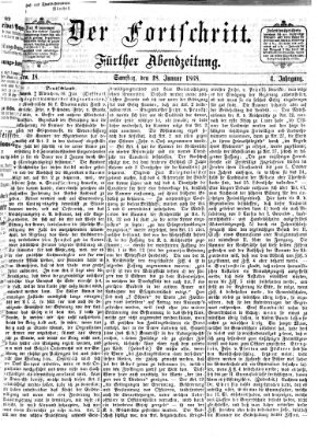 Der Fortschritt (Der Fortschritt auf allen Gebieten des öffentlichen Lebens) Samstag 18. Januar 1868