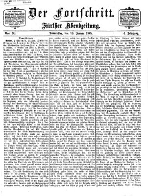 Der Fortschritt (Der Fortschritt auf allen Gebieten des öffentlichen Lebens) Donnerstag 30. Januar 1868