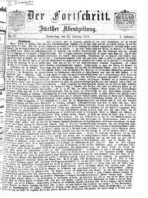 Der Fortschritt (Der Fortschritt auf allen Gebieten des öffentlichen Lebens) Donnerstag 20. Februar 1868