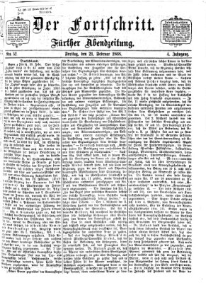 Der Fortschritt (Der Fortschritt auf allen Gebieten des öffentlichen Lebens) Freitag 21. Februar 1868