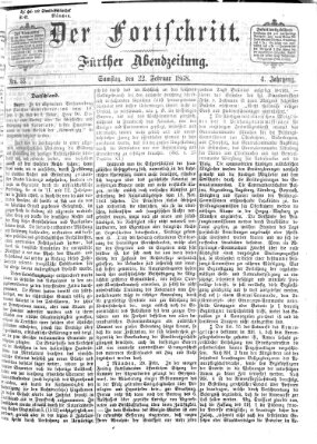 Der Fortschritt (Der Fortschritt auf allen Gebieten des öffentlichen Lebens) Samstag 22. Februar 1868