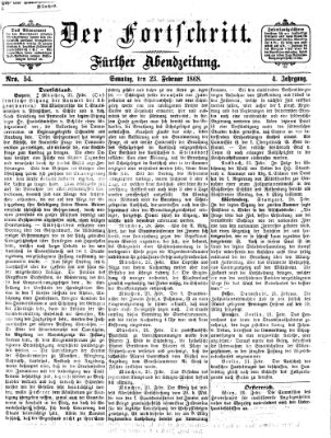 Der Fortschritt (Der Fortschritt auf allen Gebieten des öffentlichen Lebens) Sonntag 23. Februar 1868