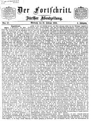 Der Fortschritt (Der Fortschritt auf allen Gebieten des öffentlichen Lebens) Mittwoch 26. Februar 1868