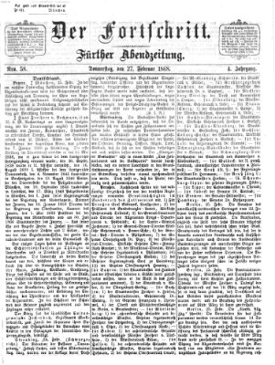 Der Fortschritt (Der Fortschritt auf allen Gebieten des öffentlichen Lebens) Donnerstag 27. Februar 1868