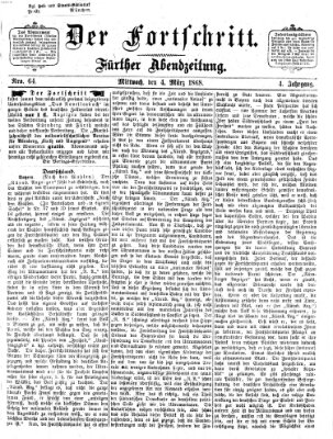 Der Fortschritt (Der Fortschritt auf allen Gebieten des öffentlichen Lebens) Mittwoch 4. März 1868