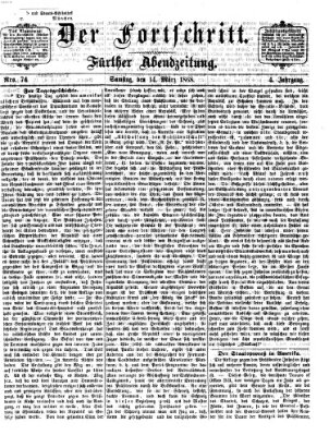 Der Fortschritt (Der Fortschritt auf allen Gebieten des öffentlichen Lebens) Samstag 14. März 1868