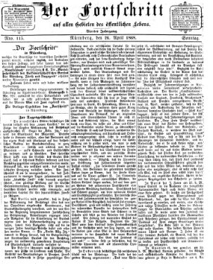 Der Fortschritt auf allen Gebieten des öffentlichen Lebens Sonntag 26. April 1868