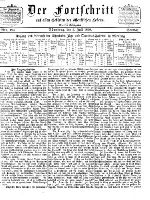 Der Fortschritt auf allen Gebieten des öffentlichen Lebens Sonntag 5. Juli 1868