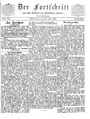 Der Fortschritt auf allen Gebieten des öffentlichen Lebens Donnerstag 30. Juli 1868