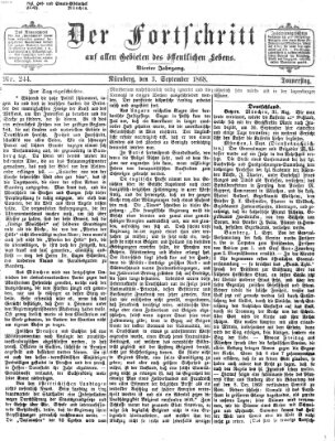 Der Fortschritt auf allen Gebieten des öffentlichen Lebens Donnerstag 3. September 1868